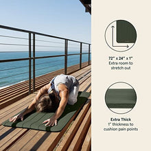 Load image into Gallery viewer, Retrospec Solana Yoga Mat 1" Thick w/Nylon Strap for Men & Women - Non Slip Exercise Mat for Home Yoga, Pilates, Stretching, Floor & Fitness Workouts - Wild Spruce
