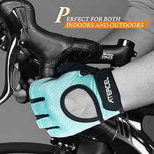 Load image into Gallery viewer, ATERCEL Weight Lifting Gloves Full Palm Protection, Workout Gloves for Gym, Cycling, Exercise, Breathable, Super Lightweight for Men and Women(Aqua, S)