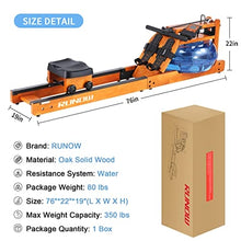 Load image into Gallery viewer, RUNOW Water Rowing Machine with LCD Monitor Water Rower Wooden Adjustable Resistance Oak Wood Rowing Machine for Home Use