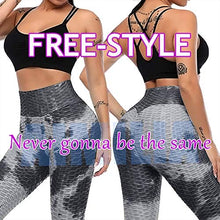 Load image into Gallery viewer, AIMILIA Butt Lifting Anti Cellulite Leggings for Women High Waisted Yoga Pants Workout Tummy Control Sport Tights - Z-dye-gray-black