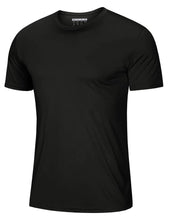 Load image into Gallery viewer, MAGCOMSEN Men's UPF 50+ Short Sleeve T-Shirt – Dry Fit Ultra Lightweight Athletic Gym Shirt | Black
