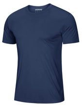 Load image into Gallery viewer, MAGCOMSEN Men's UPF 50+ Short Sleeve T-Shirt – Lightweight Breathable Active Shirt | Navy
