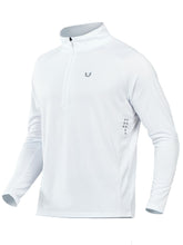 Load image into Gallery viewer, NORTHYARD Men's Quarter Zip Pullover – Long Sleeve Moisture-Wicking Running Shirt with UPF 50+ in White
