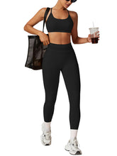 Load image into Gallery viewer, Impact Leggings for Women Seamless Workout Yoga Pants Hidden Scrunch Butt Tummy Control Gym Leggings Mid Low Waist 25" Black
