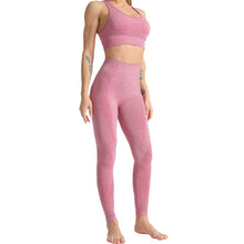 Load image into Gallery viewer, WodoWei Women 2 Piece Workout Outfits Sports Bra Seamless Leggings Yoga Gym Activewear Set (YO610-Pink)

