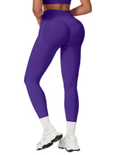 Load image into Gallery viewer, Impact Leggings for Women Seamless Workout Yoga Pants Hidden Scrunch Butt Tummy Control Gym Leggings Mid Low Waist 25" Dark Indigo
