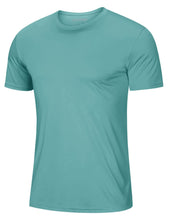 Load image into Gallery viewer, MAGCOMSEN Men's UPF 50+ Short Sleeve T-Shirt – Lightweight Moisture Wicking Gym &amp; Running Shirt | Grey Green
