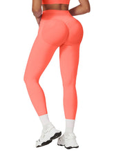 Load image into Gallery viewer, Impact Leggings for Women Seamless Workout Yoga Pants Hidden Scrunch Butt Tummy Control Gym Leggings Mid Low Waist 25" Coral

