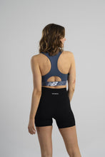 Load image into Gallery viewer, New Balance Womens Seamless Wirefree, Racerback Sports Bra with Removable Pads, Bottom Band with Logo, Munsell White
