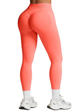 Load image into Gallery viewer, Impact Leggings for Women Seamless Workout Yoga Pants Hidden Scrunch Butt Tummy Control Gym Leggings Mid Low Waist 25" Coral
