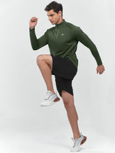 Load image into Gallery viewer, NORTHYARD Men's Quarter Zip Pullover – Long Sleeve Moisture-Wicking Running Shirt with UPF 50+ in Army Green
