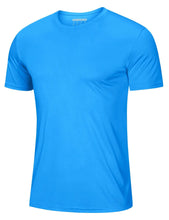 Load image into Gallery viewer, MAGCOMSEN Men's UPF 50+ Short Sleeve T-Shirt – Ultra Lightweight Dry Fit Hiking Active Tee | Azure
