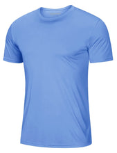 Load image into Gallery viewer, MAGCOMSEN Men's UPF 50+ Short Sleeve T-Shirt – Lightweight Moisture Wicking Sun Shirt | Light Blue
