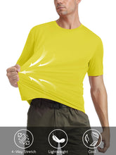 Load image into Gallery viewer, MAGCOMSEN Men's UPF 50+ Short Sleeve T-Shirt – Lightweight Dry Fit Running &amp; Gym Shirt | Yellow
