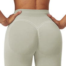 Load image into Gallery viewer, Impact Leggings for Women Seamless Workout Yoga Pants Hidden Scrunch Butt Tummy Control Gym Leggings Mid Low Waist 25" Feather Beige
