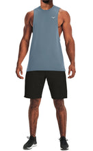 Load image into Gallery viewer, Project Titan Men's Drop Arm Tank Top – Loose Fit Cut Off Sleeveless Gym Shirt for Weightlifting &amp; Training in Cool Blue
