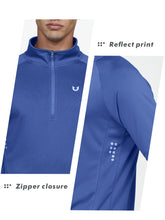Load image into Gallery viewer, NORTHYARD Men's Quarter Zip Pullover – Long Sleeve Moisture-Wicking Running Shirt with UPF 50+ in Dark Blue
