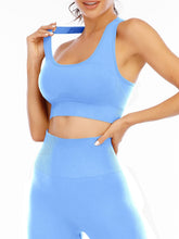 Load image into Gallery viewer, NOVA ACTIVE Workout Sets for Women 2 Piece High Waisted Seamless Leggings with Padded Stretchy Sports Bra Sets Yoga Outfit Jogging Gym Clothes(N007S-Blue)
