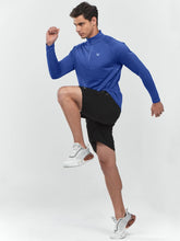 Load image into Gallery viewer, NORTHYARD Men's Quarter Zip Pullover – Long Sleeve Moisture-Wicking Running Shirt with UPF 50+ in Dark Blue
