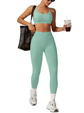Load image into Gallery viewer, Scrunch Butt Impact Leggings for Women Mid Low Waist 25" Seamless Gym Yoga Pants Tummy Control Compression Booty Tights Light Green
