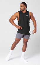 Load image into Gallery viewer, Project Titan Men's Icon Drop Arm Tank Top – Cut Off Sleeveless Gym Shirt for Weightlifting &amp; Bodybuilding in Black
