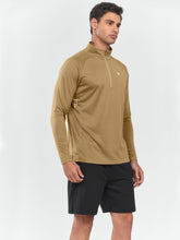 Load image into Gallery viewer, NORTHYARD Men's Quarter Zip Pullover – Long Sleeve Moisture-Wicking Running Shirt with UPF 50+ in Khaki
