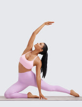 Load image into Gallery viewer, CRZ YOGA Butterluxe Womens Y Back Sports Bra - Padded Racerback Low Impact Spaghetti Thin Strap Workout Yoga Top Pink Peony
