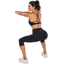 Load image into Gallery viewer, Steppe Naked Feeling High Waisted Yoga Pants Women's Workout Capris Leggings with Pockets Tummy Control Buttery Soft Running Compression Capris for Athletic Gym Exercise Fitness Black
