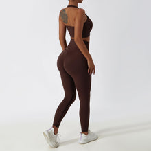 Load image into Gallery viewer, MUMANAIXI 3-Piece Seamless Moisture-Wicking Workout Set for Women - Gym, Fitness, Running, Yoga Sportswear (Brown 2pcs)
