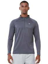 Load image into Gallery viewer, NORTHYARD Men's Quarter Zip Pullover – Long Sleeve Moisture-Wicking Running Shirt with UPF 50+ in Smoke Grey
