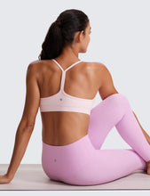 Load image into Gallery viewer, CRZ YOGA Butterluxe Womens Y Back Sports Bra - Padded Racerback Low Impact Spaghetti Thin Strap Workout Yoga Top Strawberry Pink
