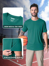 Load image into Gallery viewer, MAGCOMSEN Men's UPF 50+ Short Sleeve T-Shirt – Lightweight Sun Protection Base Layer | Emerald Green
