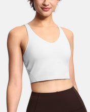 Load image into Gallery viewer, Women’s Longline Sports Bra Wirefree Padded Medium Support Yoga Bras Gym Running Workout Tank Tops

