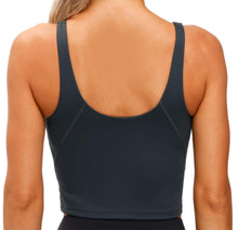Load image into Gallery viewer, Women’s Longline Sports Bra Wirefree Padded Medium Support Yoga Bras Gym Running Workout Tank Tops (Charcoal Grey)
