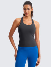 Load image into Gallery viewer, CRZ YOGA Butterluxe Racerback Workout Tank Tops for Women Sleeveless Camisole Gym Athletic Yoga Shirts Mysterious Grey
