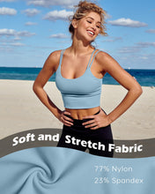 Load image into Gallery viewer, Everrysea Longline Sports Bra for Women Padded Workout Tank Tops Built in Bras Strappy Yoga Corp Top Camisole
