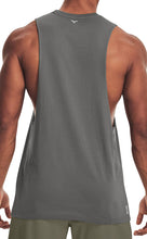 Load image into Gallery viewer, Project Titan Men's Drop Arm Tank Top – Loose Fit Cut Off Sleeveless Gym Shirt for Weightlifting &amp; Training in Steel Grey
