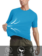 Load image into Gallery viewer, MAGCOMSEN Men's UPF 50+ Short Sleeve Sun Shirt – Lightweight Quick Dry Running Tee | Blue Green
