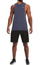 Load image into Gallery viewer, Project Titan Men's Drop Arm Tank Top – Loose Fit Cut Off Sleeveless Gym Shirt for Weightlifting &amp; Training in Tempered Steel Purple

