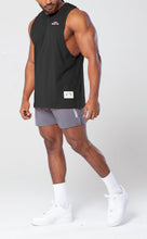 Load image into Gallery viewer, Project Titan Men's Icon Drop Arm Tank Top – Cut Off Sleeveless Gym Shirt for Weightlifting &amp; Bodybuilding in Black
