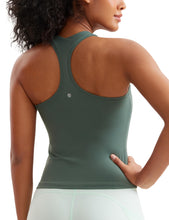 Load image into Gallery viewer, CRZ YOGA Butterluxe Racerback Workout Tank Tops for Women Sleeveless Camisole Gym Athletic Yoga Shirts Dark Forest Green
