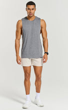 Load image into Gallery viewer, Project Titan Men's Drop Arm Tank Top – Cut Off Sleeveless Gym Shirt for Weightlifting &amp; Bodybuilding in Dark Heather Grey

