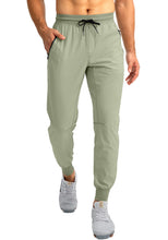 Load image into Gallery viewer, Pudolla Men's Lightweight Tapered Jogger Pants with Zip Pockets – Quick-Dry Athletic Running Joggers in Arona Blue
