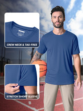 Load image into Gallery viewer, MAGCOMSEN Men's UPF 50+ Short Sleeve T-Shirt – Lightweight Quick Dry Rash Guard | Blue Grey
