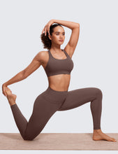 Load image into Gallery viewer, CRZ YOGA Women's Strappy Sports Bras Fitness Workout Padded Yoga Criss Cross Back Cami Taupe
