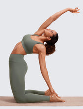 Load image into Gallery viewer, CRZ YOGA Women's Strappy Sports Bras Fitness Workout Padded Yoga Criss Cross Back Cami Grey Sage
