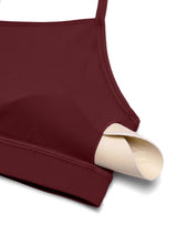Load image into Gallery viewer, CRZ YOGA Butterluxe Womens Y Back Sports Bra - Padded Racerback Low Impact Spaghetti Thin Strap Workout Yoga Top Red Merlot
