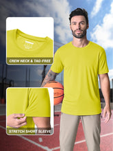 Load image into Gallery viewer, MAGCOMSEN Men's UPF 50+ Short Sleeve T-Shirt – Lightweight Dry Fit Running &amp; Gym Shirt | Yellow
