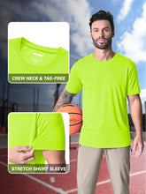 Load image into Gallery viewer, MAGCOMSEN Men's UPF 50+ Short Sleeve T-Shirt – Lightweight Breathable Base Layer | Fluorescent Green
