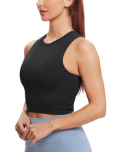 Load image into Gallery viewer, Natural Feelings Nudi Sports Bras for Women Removable Padded Yoga Tank Tops Sleeveless Fitness Workout Crop Tops Black
